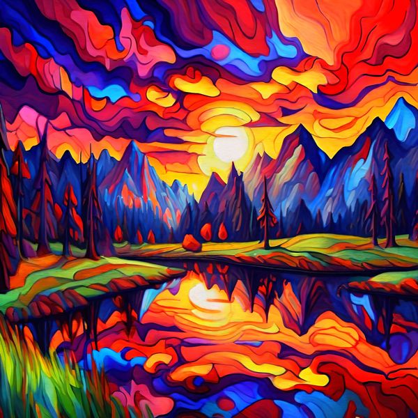 AIアートポスター アンリ・マチスに影響されないフォービズム風 … オリジナルアート作品 アートポスター アートプリント インテリア