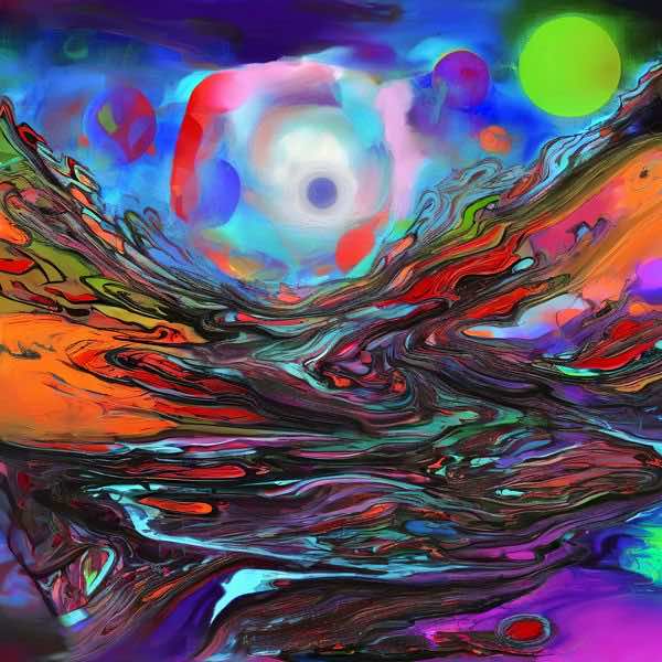 AIアートポスター カナブストラクド「弓なき±超現実と±峡谷」 Kanabstracd オリジナルアート作品 アー..