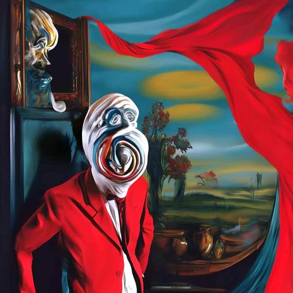 AIアートポスター カナブストラクド「キリコ的格子 (grid) なき超現実」 Kanabstracd オリジナルアート..