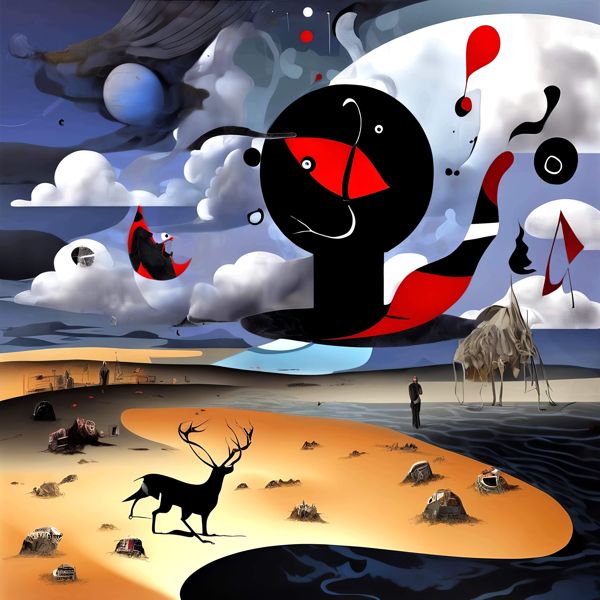 AIアートポスター シュールリアリズムに影響され弓に影響されないカナブストラクドと否認されたミロとによる… オリジナルアート作品 アートポスター アートプリント インテリア