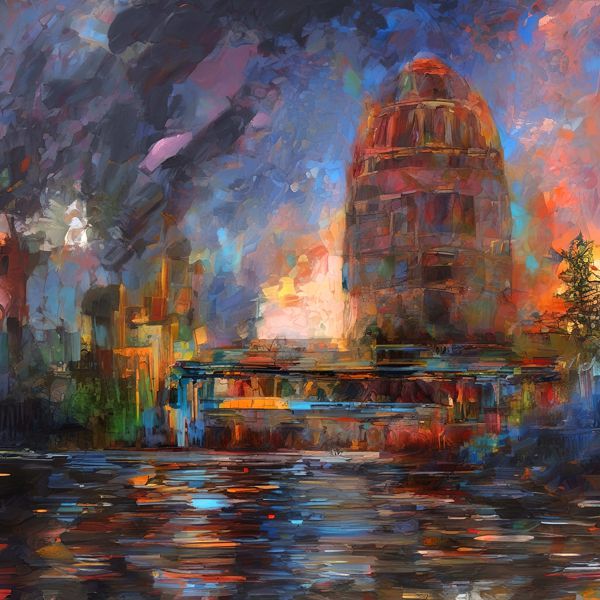 AIアートポスター 不条理リアリズムに影響され有刺に影響されないカナブストラクドとモネとによる… オリジナルアート作品 アートポスター アートプリント インテリア