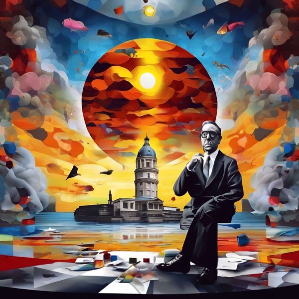 AIアートポスター カナブストラクド「キリコ的有刺なき超現実」 Kanabstracd オリジナルアート作品 ア..