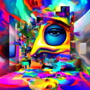 AIアートポスター 有刺に影響されないカナブストラクドによる「4D」 オリジナルアート作品 アートポスター アートプリント インテリア