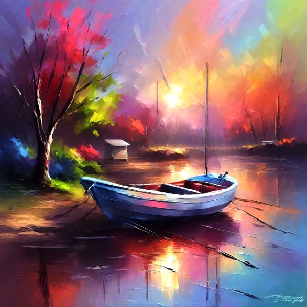 AIアートポスター クリムトに影響されない印象主義風… オリジナルアート作品 アートポスター アートプ..