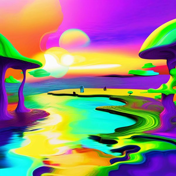 Rakuten - AIアートポスター カナブストラクド「スーラ的矢なき超現実」 Kanabstracd オリジナルアート作品 アートポスター アートプリント 壁掛けアート ウォールアート インテリア デジタルアート 現代アート
