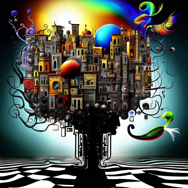 AIアートポスター カナブストラクド「非Clee的三角形なき超リアリ」 Kanabstracd オリジナルアート作品..