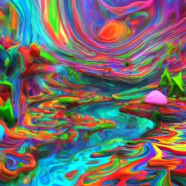 最初の商品画像がポスターの全体図です．2 番めの商品画像として中央部分の拡大図をのせています． 【GPT5/4o による解説】 (正確でない場合がありますので，ご注意ください.) この絵は，強い色が渦のように流れ，川の道が奥に吸いこまれてい...