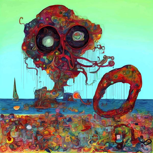Rakuten - AIアートポスター カナブストラクド「ミロ的不条理主義」 Kanabstracd オリジナルアート作品 アートポスター アートプリント 壁掛けアート ウォールアート インテリア デジタルアート 現代アート