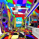 AIアートポスター シュールリアリズムに影響され矢の影響を排したカナブストラクドとゲルハルト・リヒターの共作風… オリジナルアート作品 アートポスター アートプリント インテリア(3)