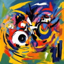 AIアートポスター 網に影響されないカナブストラクドと否認されたワシリー・カンディンスキーとによる … オリジナルアート作品 アートポスター アートプリント イ...
