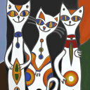 猫アート 近代絵画風 AIアートポスター 「ピカソ風の猫」 ねこアート キャットアート にゃんこアート ネコアート キャット・アート ねこの絵 猫の絵 ネコの絵...