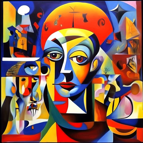 AIアートポスター カナブストラクド「ピカスビア的弓なき超現実」 Kanabstracd オリジナルアート作品 アートポスター アートプリント 壁掛けアート ウォールアート インテリア デジタルアート 現代アート