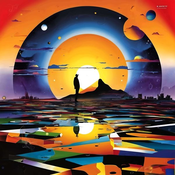 AIアートポスター カナブストラクド「ダリ的弓なき…」 Kanabstracd オリジナルアート作品 アートポスタ..