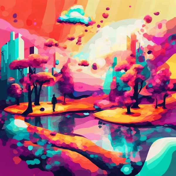 AIアートポスター カナブストラクド「スーラ的有刺なき超現実」 Kanabstracd オリジナルアート作品 ア..