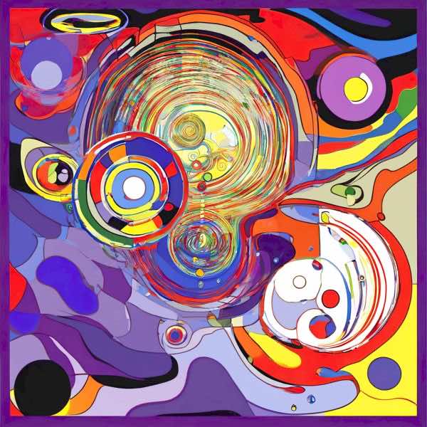 AIアートポスター カナブストラクド「カンディンスキー的弓なき浸透」 Kanabstracd オリジナルアート作..