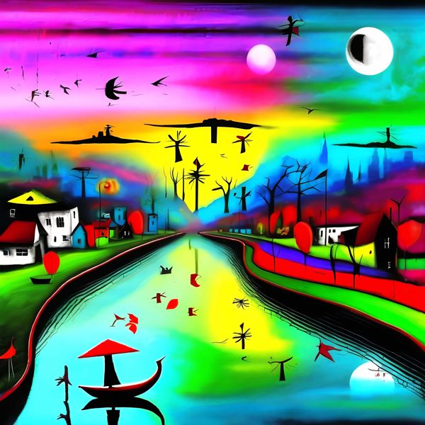 Rakuten - AIアートポスター カナブストラクド「広重・非北斎的超現実」 Kanabstracd オリジナルアート作品 アートポスター アートプリント 壁掛けアート ウォールアート インテリア デジタルアート 現代アート
