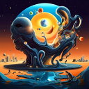 AIアートポスター タータンに影響されないカナブストラクドによる 「シュールリアルの否認」 オリジナルアート作品 アートポスター アートプリント インテリア