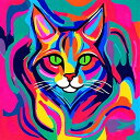 AIアートポスター カナブストラクドによる 「😸」 オリジナルアート作品 アートポスター アートプリント インテリア