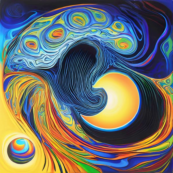 AIアートポスター カナブストラクド「アフ・クリント的矢なき超現実」 Kanabstracd オリジナルアート作..