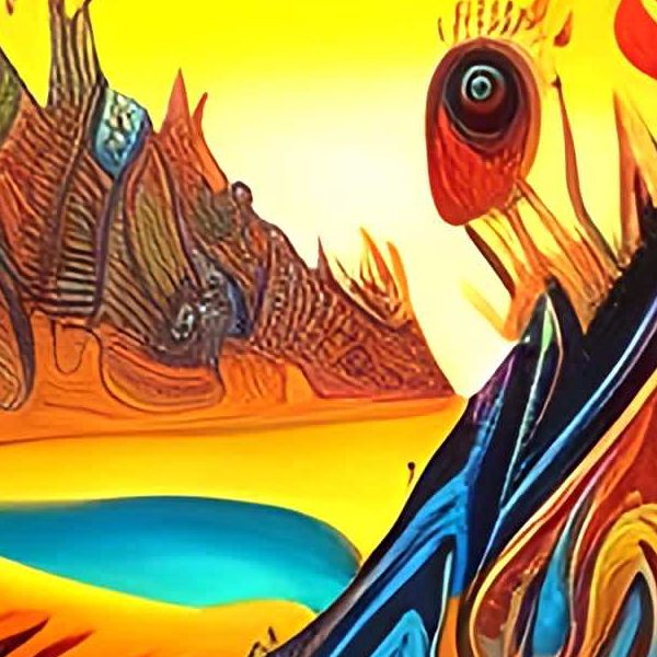 AIアートポスター カナブストラクド「アボリジニ・非モンドリアン的円なき超現実」 Kanabstracd オリジナルアート作品 アートポスター アートプリント 壁掛けアート ウォールアート インテリア デジタルアート 現代アート