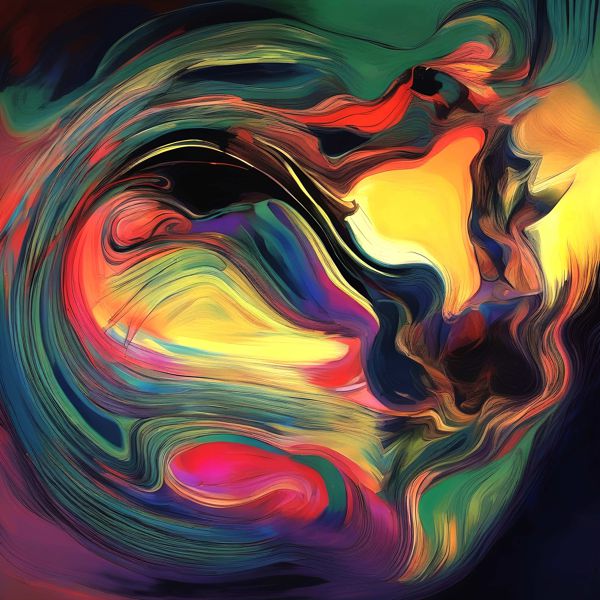 AIアートポスター カナブストラクド「アフ・クリント的立体螺旋なき±超現実」 Kanabstracd オリジナル..