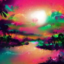 AIアートポスター モンドリアン_エッシャーに影響されないカナブストラクドによる … オリジナルアート作品 アートポスター アートプリント インテリア