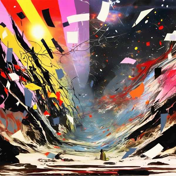 AIアートポスター カナブストラクド「ポロック的結び目なき超現実」 Kanabstracd オリジナルアート作品..