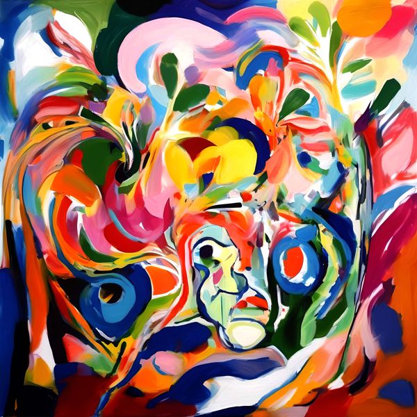 AIアートポスター カナブストラクド「超現フォービスムと粗い市松模様」 Kanabstracd オリジナルアート作品 アートポスター アートプリ..