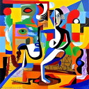 AIアートポスター シュールリアリズムに影響され弓に影響されないカナブストラクドと Picassod とによる… オリジナルアート作品 アートポスター アートプ...