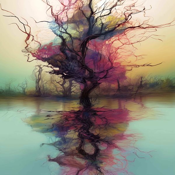 AIアートポスター カナブストラクド「リヒター的市松模様なき超現実」 Kanabstracd オリジナルアート作..