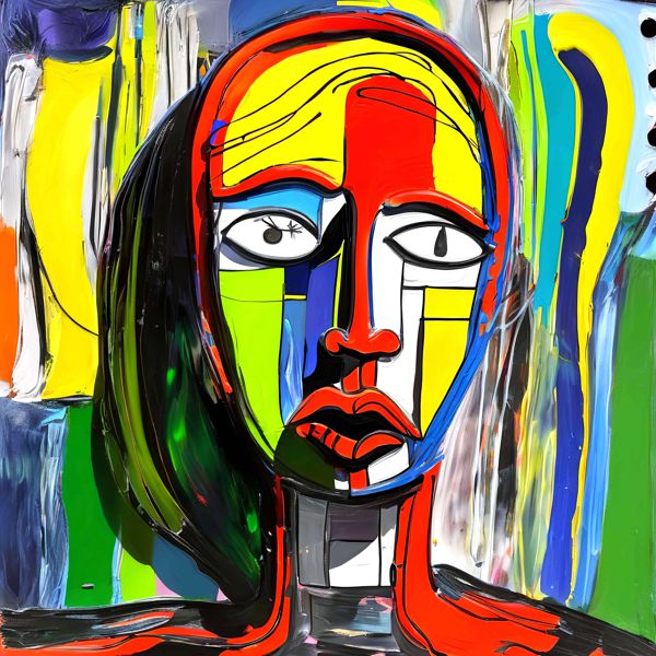 AIアートポスター カナブストラクド「ピカスビア・ Angst 的三角形なき…」 Kanabstracd オリジナルアー..