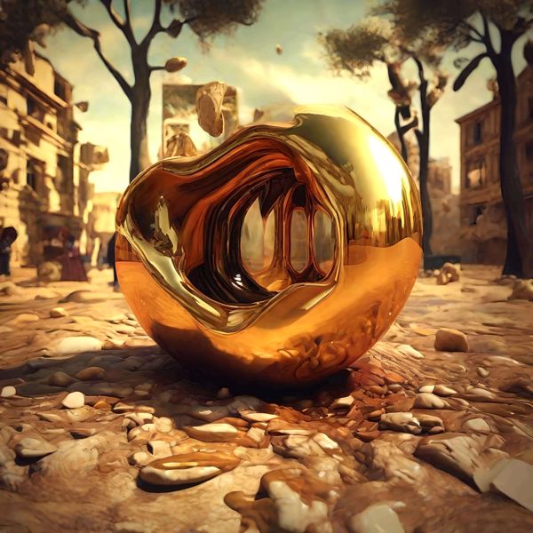 AIアートポスター 単純なグレーに影響されないダリ風 「3D」 オリジナルアート作品...
