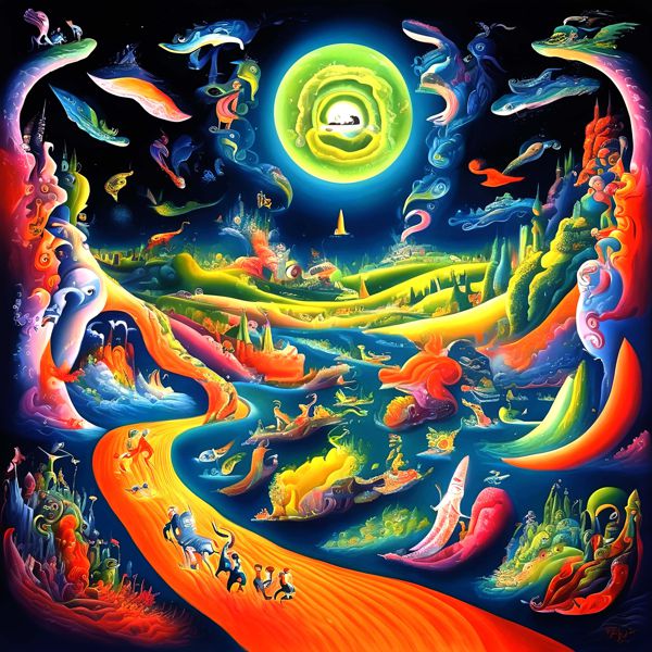 AIアートポスター カナダンスキー「カンディンスキー・非モンドリアン的超現実」 Kanadansky オリジナルアート作品 アートポスター アートプリント 壁掛けアート ウォールアート インテリア デジタルアート 現代アート