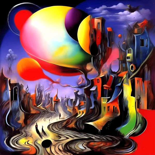 AIアートポスター カナブストラクド「超現実と±ルネサンス」 Kanabstracd オリジナルアート作品 アート..