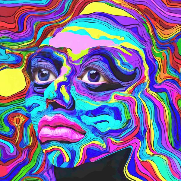 AIアートポスター カナブストラクド「ベーコン的矢なき超現実」 Kanabstracd オリジナルアート作品 アートポスター アートプリント 壁..