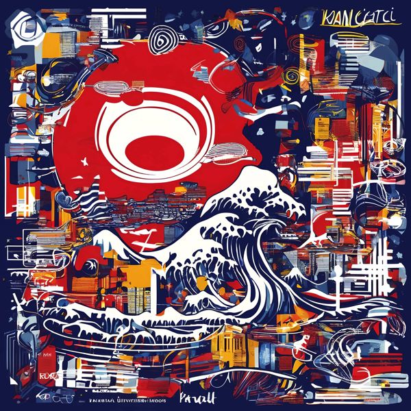 AIアートポスター カナブストラクド「Universal ・広重的…」 Kanabstracd オリジナルアート作品 アート..