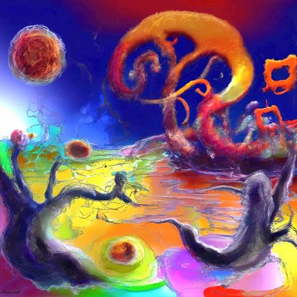 AIアートポスター カナブストラクド「Afclimt 的矢羽根なき±超現実」 Kanabstracd オリジナルアート作..