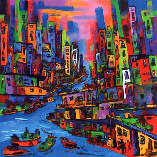 AIアートポスター カナブストラクド「円_六角形なき…」 Kanabstracd オリジナルアート作品 アートポス..