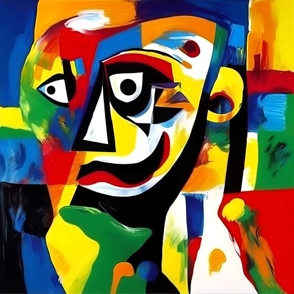 AIアートポスター カナブストラクド「ピカスビア・ Angst 的有刺なき…」 Kanabstracd オリジナルアート..