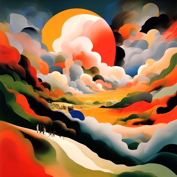 AIアートポスター カナブストラクド「パイカッソン・ Doubt 的市松模様なき…」 Kanabstracd オリジナル..