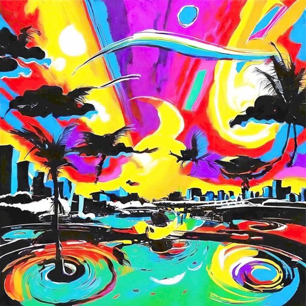 AIアートポスター カナブストラクド「ベーコン的網なき超現実」 Kanabstracd オリジナルアート作品 アートポスター アートプリント 壁掛けアート ウォールアート インテリア デジタルアート 現代アート