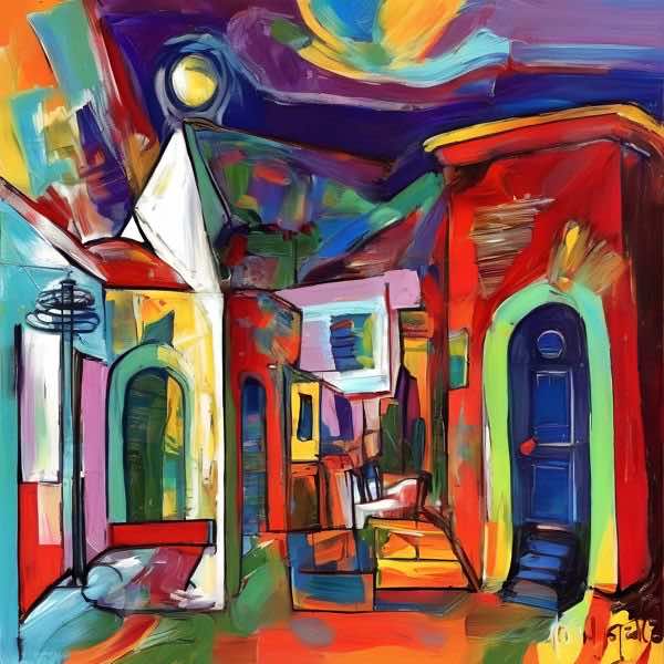 AIアートポスター カナブストラクド「キリコ的弓なき±超現実」 Kanabstracd オリジナルアート作品 アー..