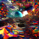 AIアートポスター カナブストラクドによる「4D」 オリジナルアート作品 アートポスター アートプリント インテリア