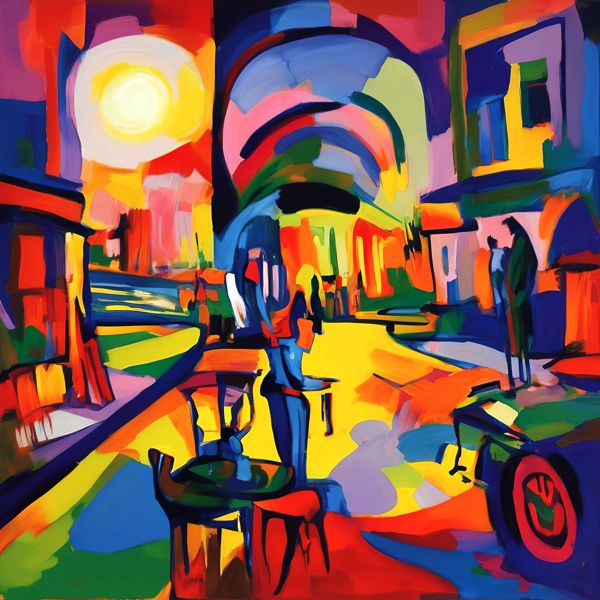 AIアートポスター カナブストラクド「超現フォービスムと粗い網」 Kanabstracd オリジナルアート作品 ..