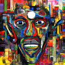 AIアートポスター 反転する市松模様に影響されないカナブストラクドによる … オリジナルアート作品 アートポスター アートプリント インテリア