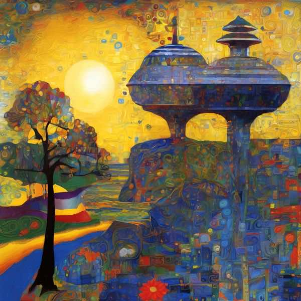 AIアートポスター カナブストラクド「 Klimth 的円なき浸透」 Kanabstracd オリジナルアート作品 アー..