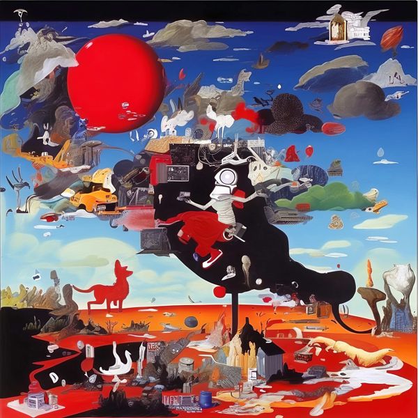 AIアートポスター 不条理主義に影響され弓に影響されないカナブストラクドとミロとによる… オリジナルアート作品 アートポスター アートプリント インテリア