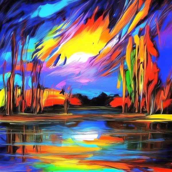 AIアートポスター カナブストラクド「モネ的網なき超現実」 Kanabstracd オリジナルアート作品 アート..