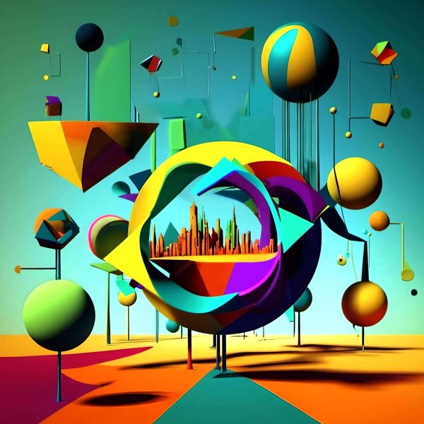 AIアート ポスター 河鍋暁斎の影響を排したカナブストラクドによる 「シュールリアリズム」