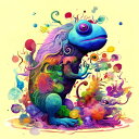 AIアートポスター biorganismに影響された有刺に影響されないカナブストラクド風 … オリジナルアート作品 アートポスター アートプリント インテリア